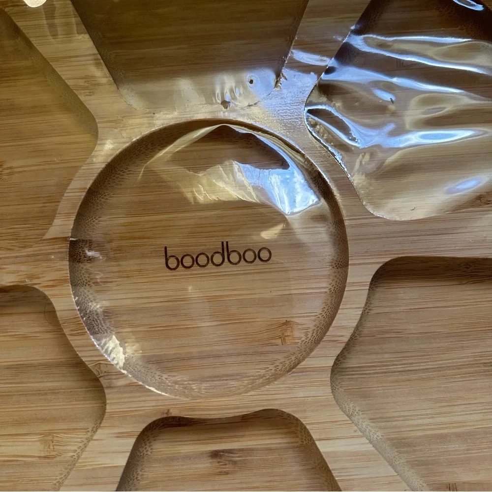 Boodboo Bamboo Flower-Shaped Lazy Susan Serving Tray